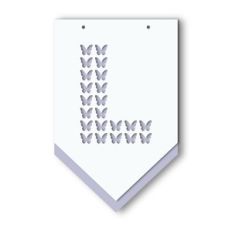 layered banner butterflies pattern letter l