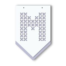 layered banner x pattern letter m