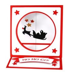 spinning santa’s ride easel card