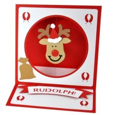 spinning rudolph easel card