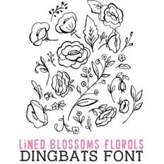 cg lined blossom florals dingbats