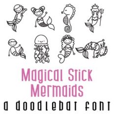 magical stick mermaids doodlebat font