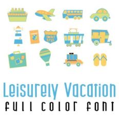 leisurely vacation full color font