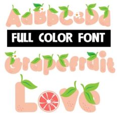 grapefruit love color font