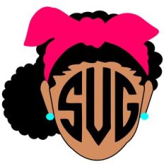 afro side puff bandana girl