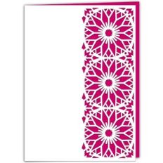 geometric dahlia lace edged card