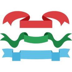 ribbon banners set
