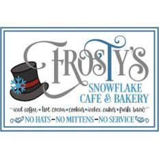 frosty's snowflake cafe with hat