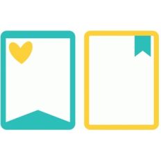 journal cards - hearts and banners