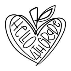 hello 4th grade apple heart