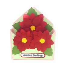 poinsettia envelope box card
