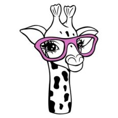 giraffe with glasses