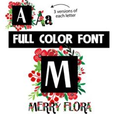 merry flora monogram color font