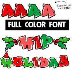 hip holiday color font