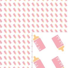 baby bottle pink digital paper