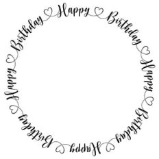 happy birthday heart word circle frame