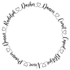 reindeer name heart circle frame