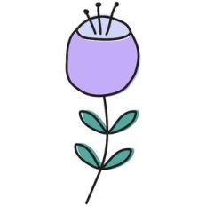 purple doodled flower