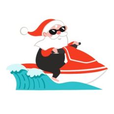 santa on jet ski