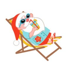 santa on beach chair