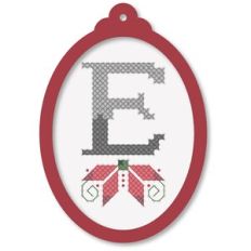 ornament oval poinsettia e