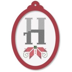 ornament oval poinsettia h