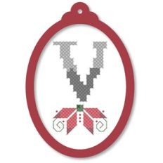 ornament oval poinsettia v