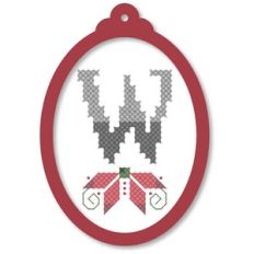 ornament oval poinsettia w