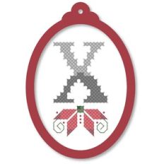 ornament oval poinsettia x