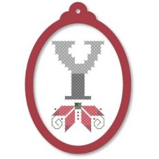 ornament oval poinsettia y