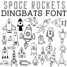 cg space rockets dingbats