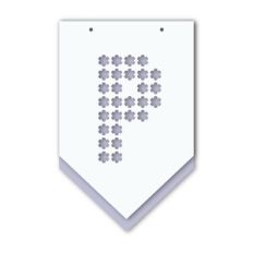 layered banner flowers pattern letter p