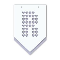 layered banner hearts pattern letter r