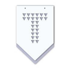 layered banner triangles pattern letter t