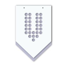 layered banner circles pattern letter v
