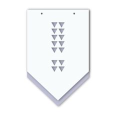 layered banner triangles pattern exclamation mark
