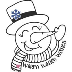 warm winter wishes snowman
