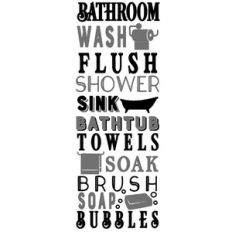bathroom word sign