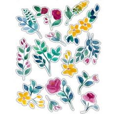 ml watercolor flower stickers