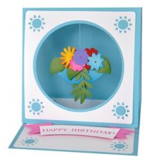 spinning flower basket easel card