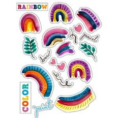 ml watercolor rainbow stickers