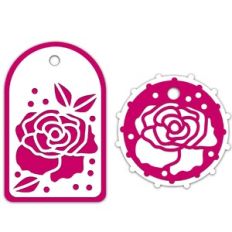 roses cutout layered gift tags