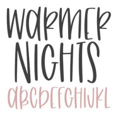 warmer nights handwritten font