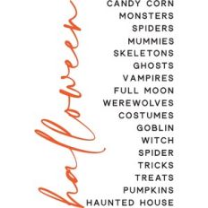 halloween list
