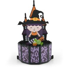 decagon pop up card witch