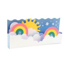 clouds rainbow sun slimline box card