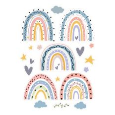 die cut with rainbows