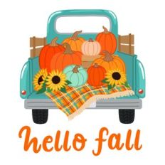 hello fall pumpkin farm truck