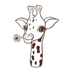 giraffe with flower