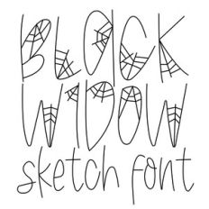 black widow halloween sketch font